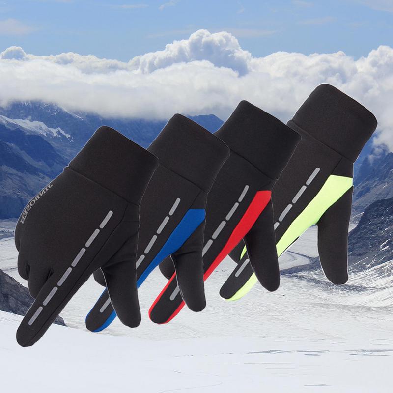 Guantes de viaje antideslizantes con pantalla táctil para deportes al aire libre, guantes reflectantes finos de terciopelo para correr, originales