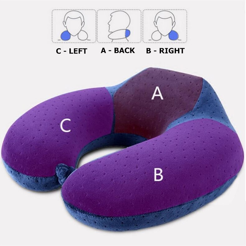 Purenlatex 27X27 U-vorm Latex Reizen Kussen Nek Kussen Geheugen Rebound Kantoor Kussen Cervicale Wervelkolom Beschermen Hoge Rug