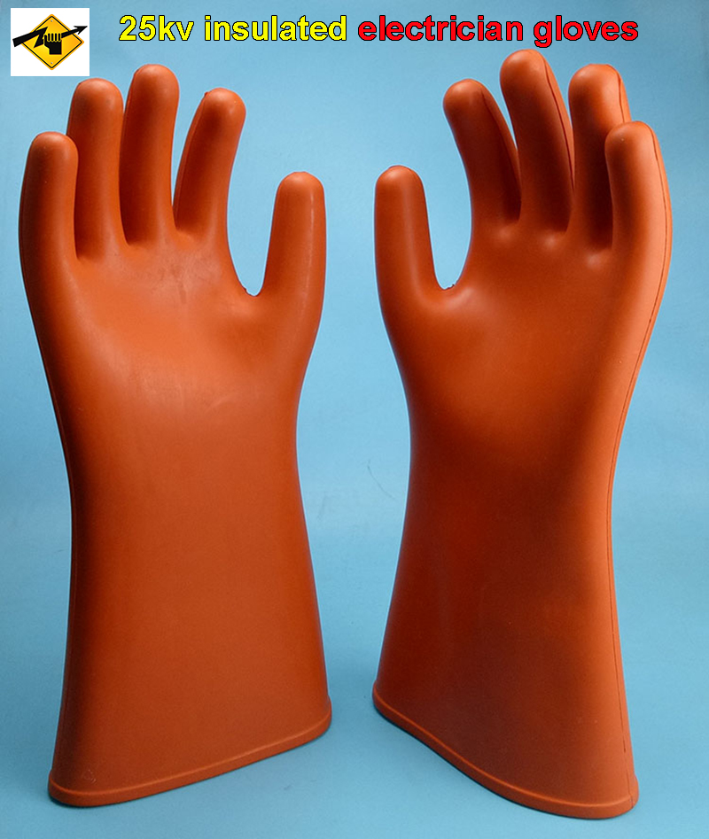 De 25KV Isolerende Handschoenen Natuurlijke Rubber 10000/20000V Elektricien Isolerende Handschoenen Lekkage Preventie Veiligheid Handschoenen