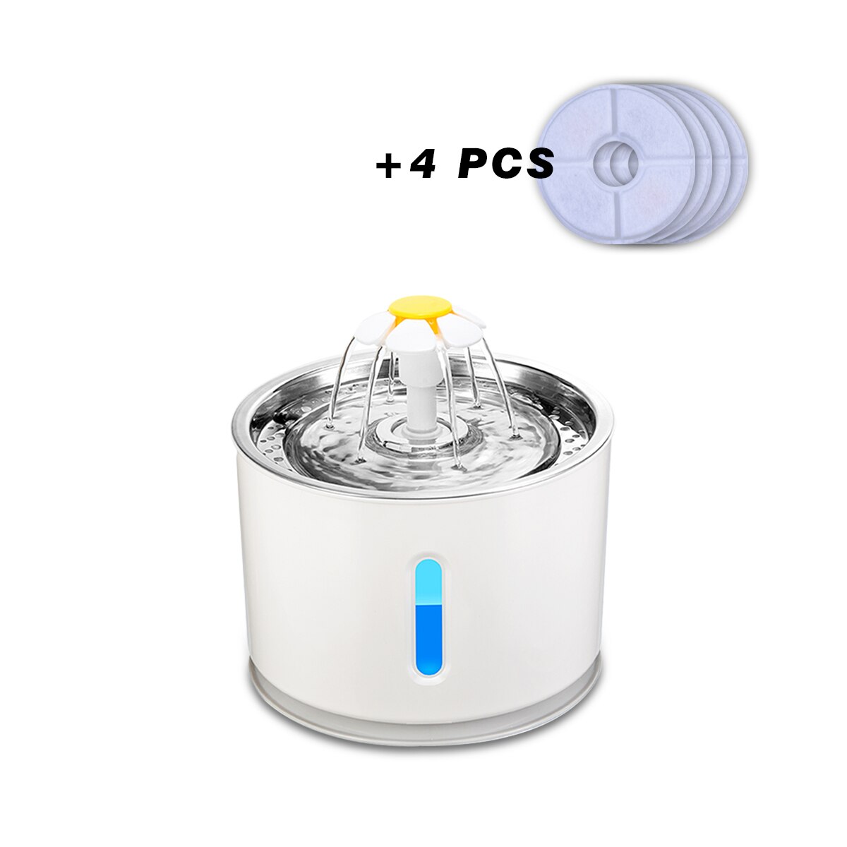 2.4L Automatic Pet Cat Water Fountain with LED Electric USB Dog Cat Pet Automatic Feeder Bowl Pet Drinking Fountain Dispenser: 34-ss-04