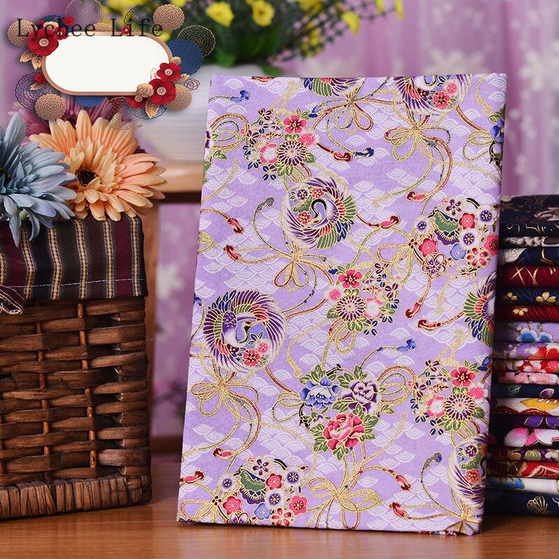 Lychee Leven Japanse Vlinder Kraan Gedrukt Patchwork Stof Zwart Rood Katoen Kersenbloesem Bronzing Stof Diy Naaien Ambachten: 5