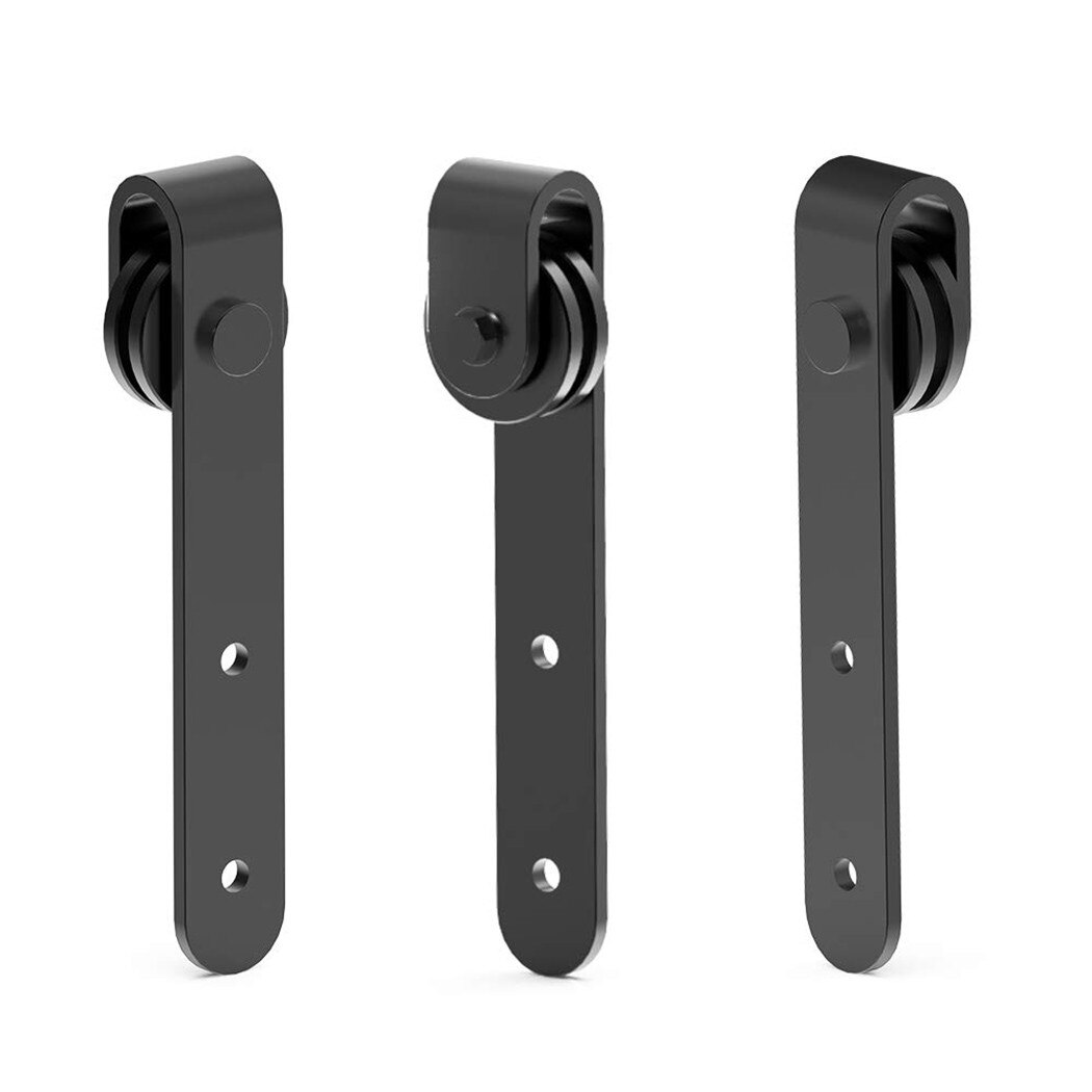 Cabinet Sliding Door Barn Track Hardware Wood Barn Door Rail Carbon Steel Barn Door System Slide Roller End Floor Guide Kit