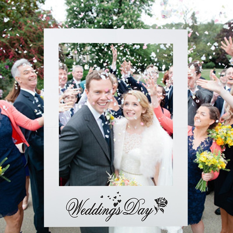 1Pc 48*68cm Wedding Photo Booth Prop Just Married Wedding Day Bride To Be Bridal Shower Wedding Photo Frame Decoration Supplies