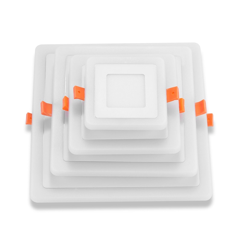 Double Color LED Panel Light 6W 9W 16W 24W Round Square Panel LED Spot light AC85~265V Indoor Recessed Downlight
