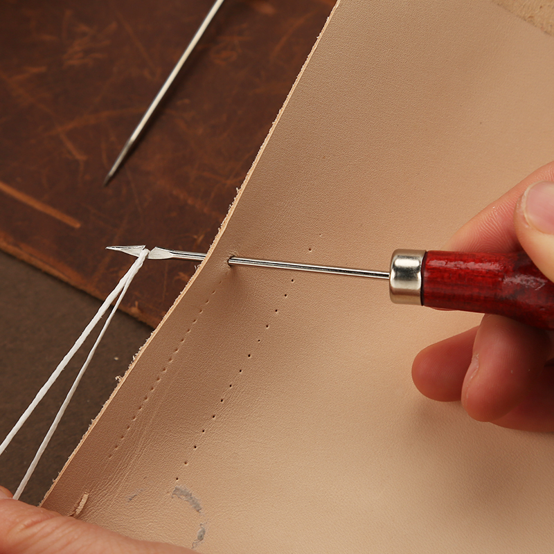 Dailylike Leather Sewing Kit 50m Wax Thread Stitching Groover Scratch Awl Leather DIY Craft Shoes Canvas Repair Working Tool