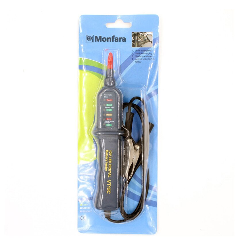 12 V Led Digitale Auto Motor Batterij Tester Pen Automotive 12 V Volt Batterie Analyzer Opladen Systeem Lood-zuur auto Test Tool