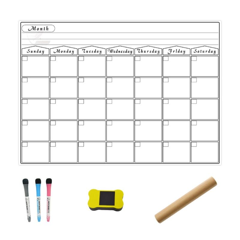 A3 magnétique mensuel planificateur tableau blanc calendrier réfrigérateur aimant effaçable Message CORA