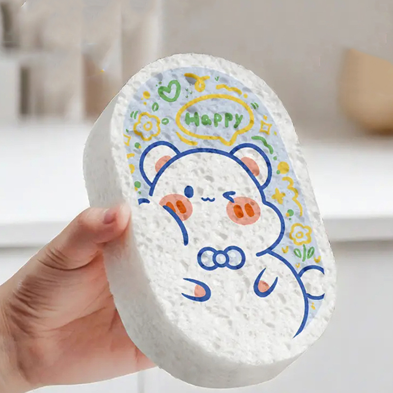 Éponge à vaisselle de cuisine, douce et absorbante, nettoyage, couleur de dessin animé, brosse de nettoyage ménager, éponge Miracle