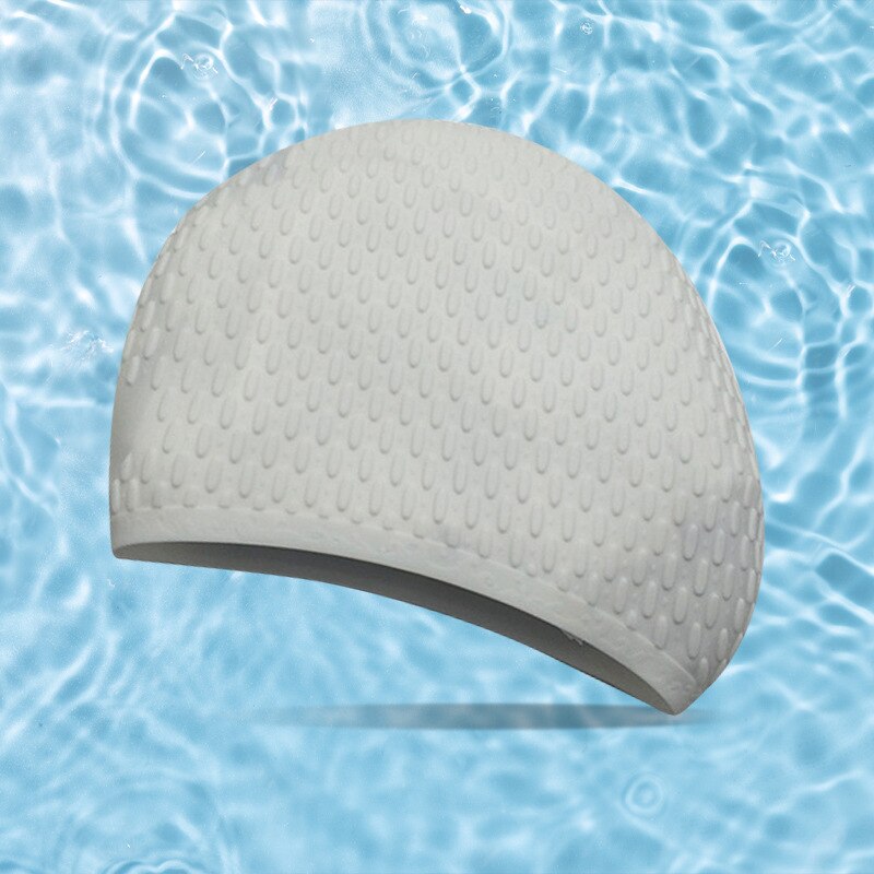 Silikon badehette voksen vann badehette ms. langt hår badehette vanntett sklisikker ørebeskyttende badehette