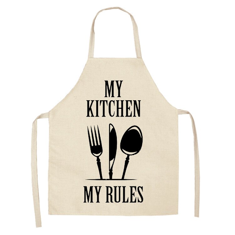 1pcs Kitchen cotton and linen aprons, monogrammed black and white patterned aprons, sleeveless aprons, cooking and baking tools: ILW-0002-07