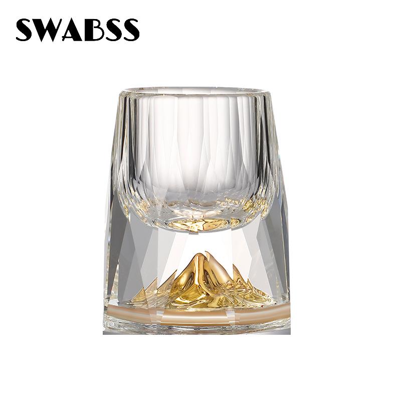 15ML Crystal Glass Shot Glass Family Dinner Gold Foil Spirit Glass Tequila/vodka/chinese Moutai Glass Bar Party Bullet Glass