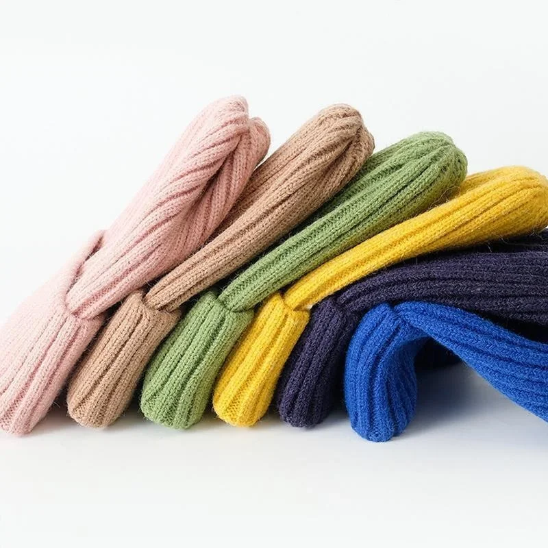 Gorro de invierno para mujeres, hombres, niños y niñas, gorro de ganchillo de Color sólido, gorros tejidos de otoño Unisex, gorros, accesorios salvajes