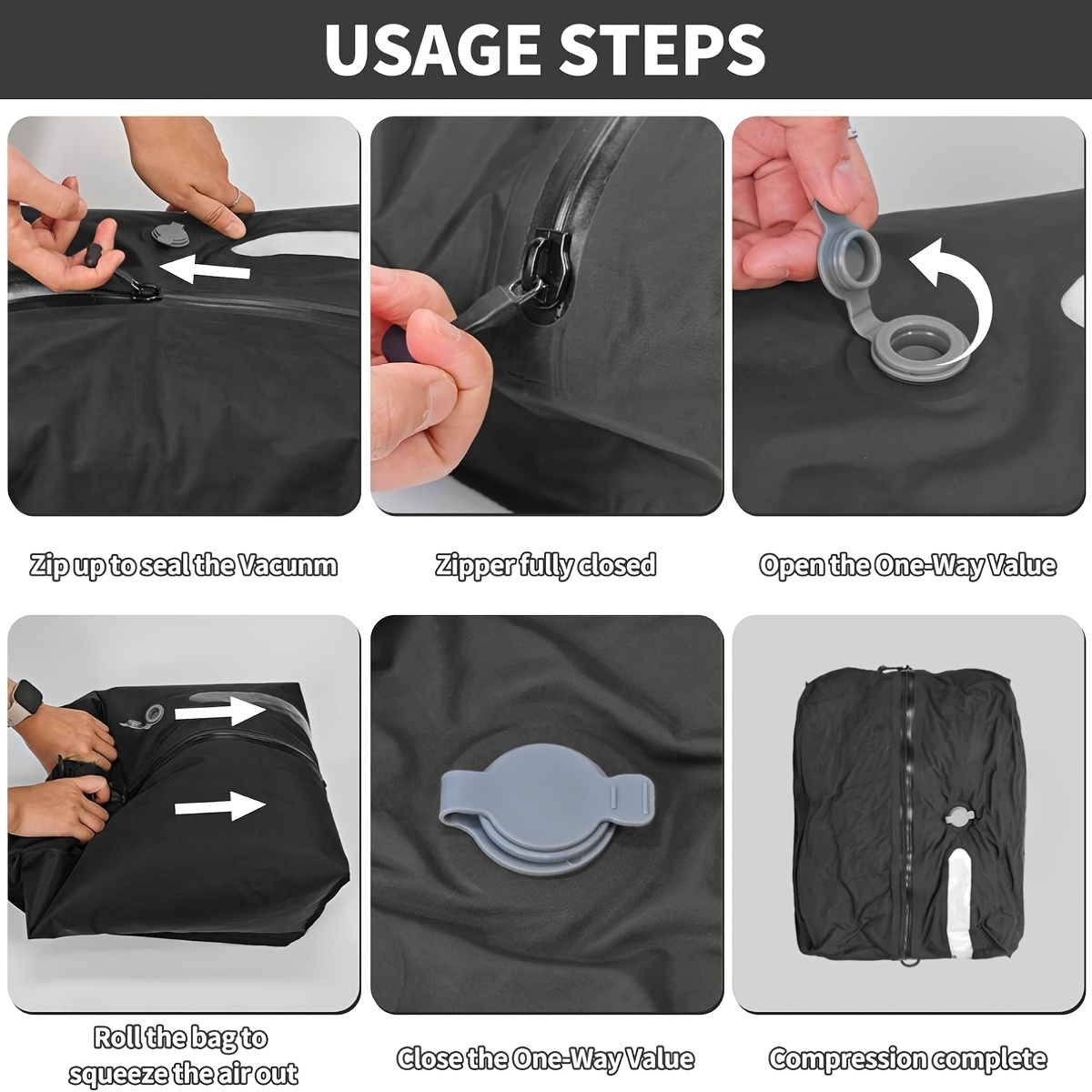 1pc Luggage Vacuum Compression Bag, Reusable Vacuum Bag, Save 60% Space, Travel Vacuum Sealed Bag