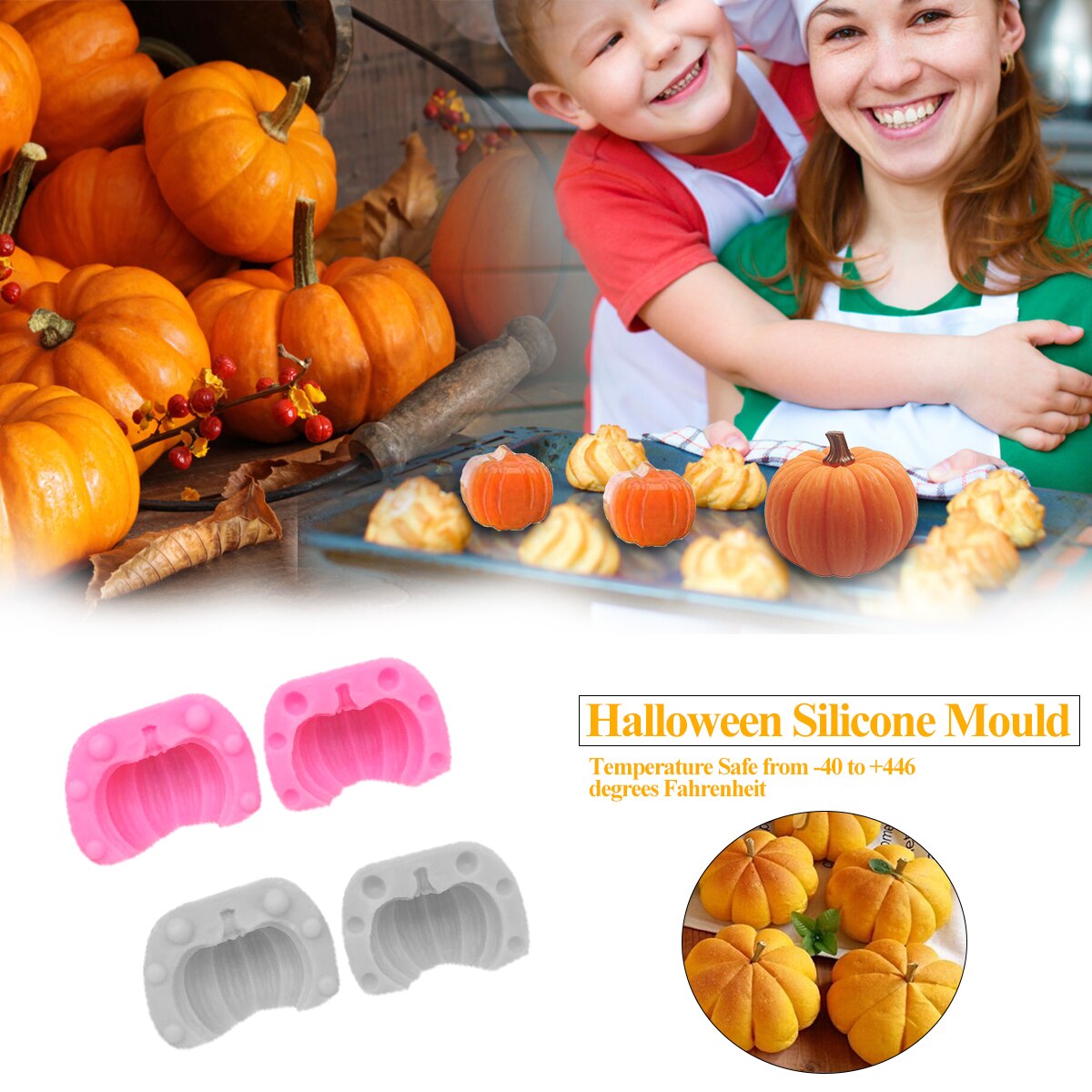 1Pc Halloween Silicone Mould Pompoen Cake Chocolade Decor Bakvorm Geschikt Cakevorm Decorating Gereedschap Bakken Accessoires