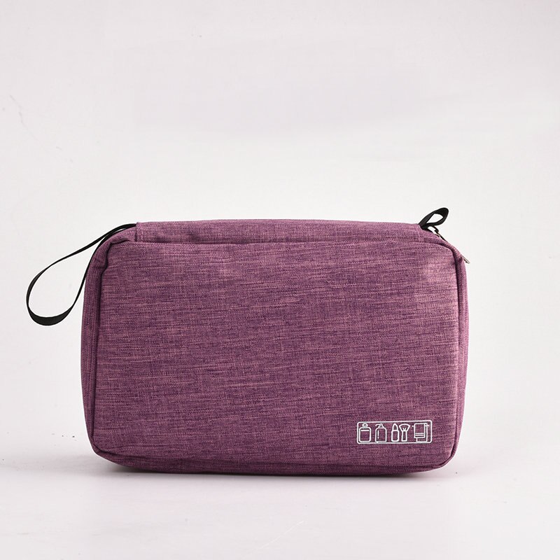 Bolsa de aseo de viaje para hombre y mujer, bolsa de maquillaje, neceser plegable, organizador de baño y ducha, artículos de aseo: Purple Toiletry Bag