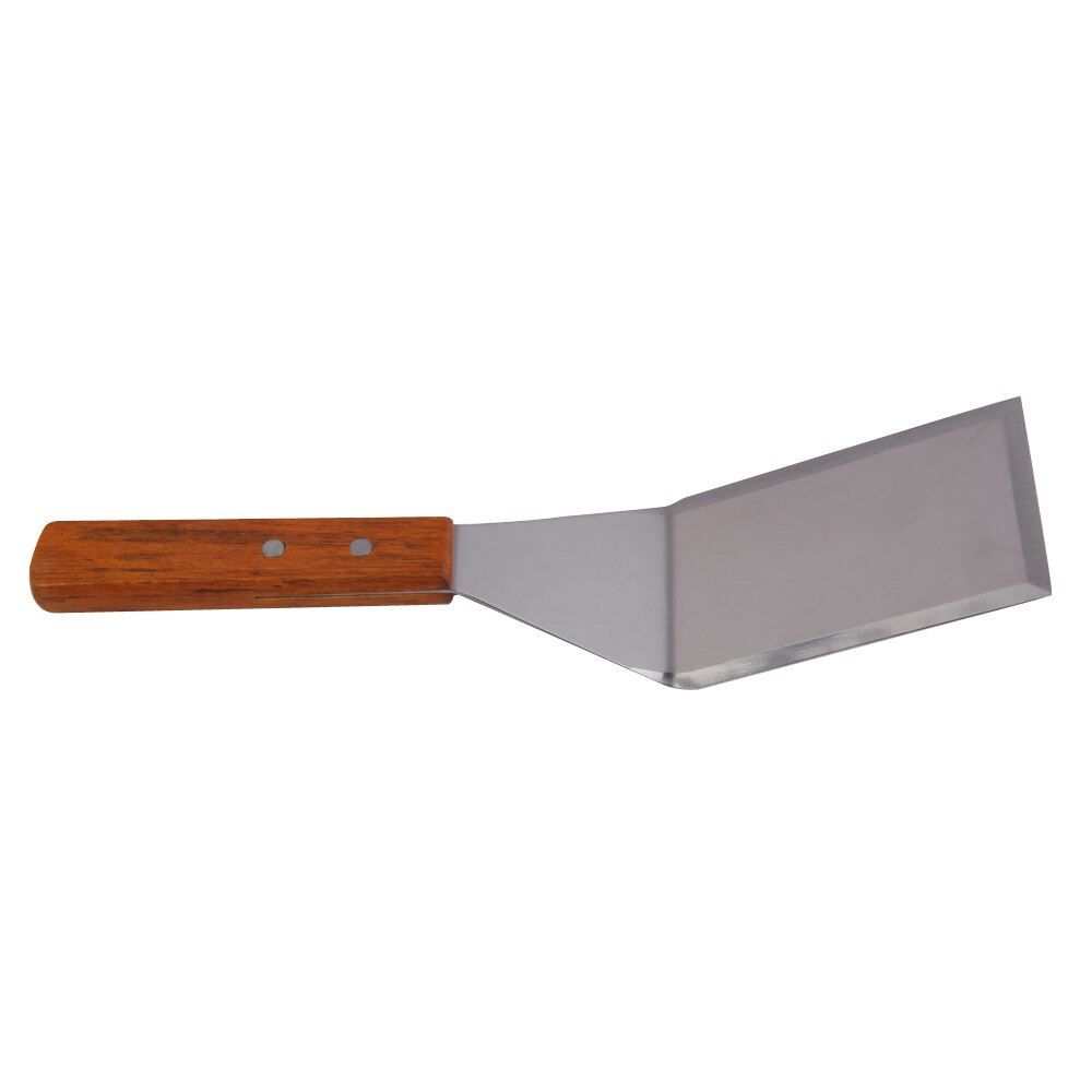 Keuken Bakken Spatel Houten Handvat Grill Turner Rvs Pannenkoek Teppanyaki Bakplaat Schraper Koken Gebruiksvoorwerp