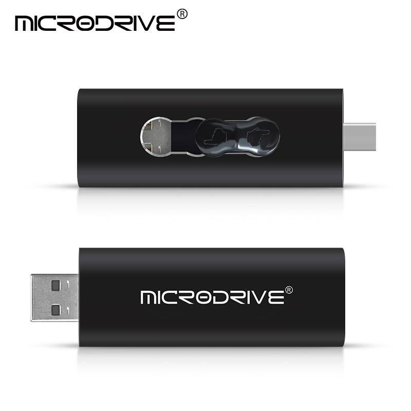 Unidade flash usb tipo c, 8gb, 16gb, slot duplo, unidade flash usb, 32gb, 64gb, 128gb, 256g, para celular, computador: Preto / 8 GB