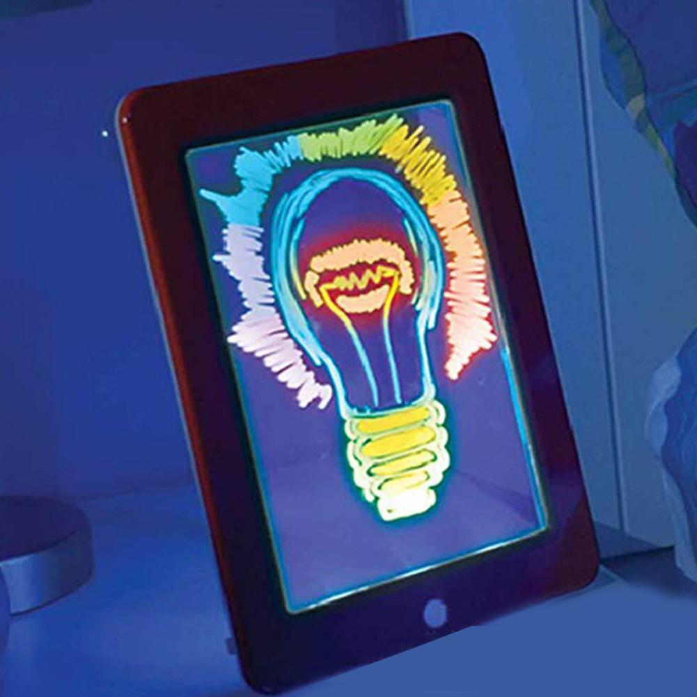 Bloc de dibujo mágico 3D, tablero luminoso con luz LED, juguete de desarrollo intelectual para niños, herramienta de aprendizaje para pintar
