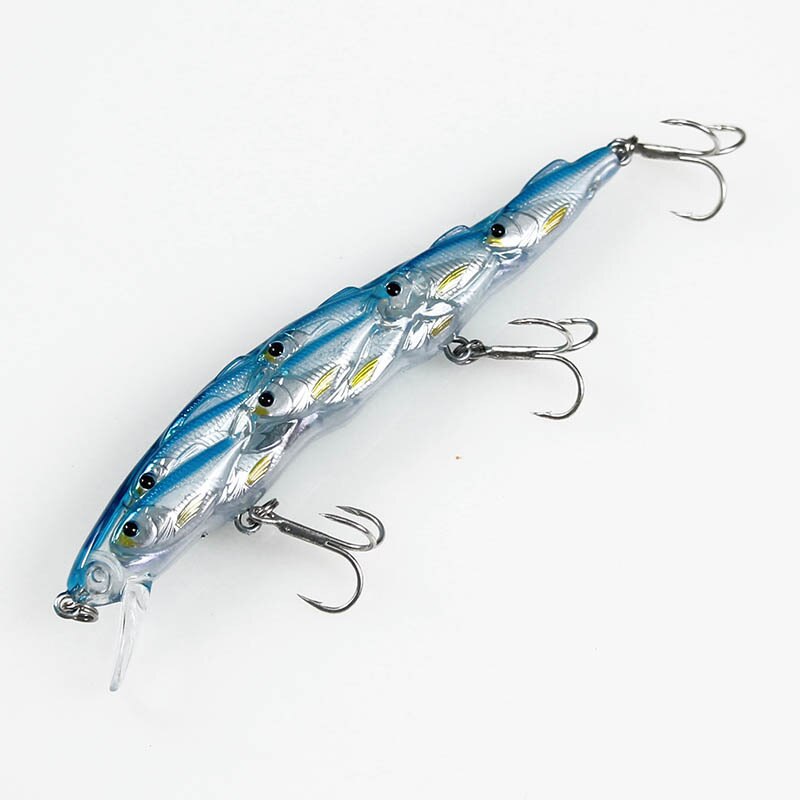 ILURE 1pcs Glass Minnow Fishing Lure Bait 15g 120mm wobbler jerkbait Suspending Pesca Lifelike isca artificial: Blue