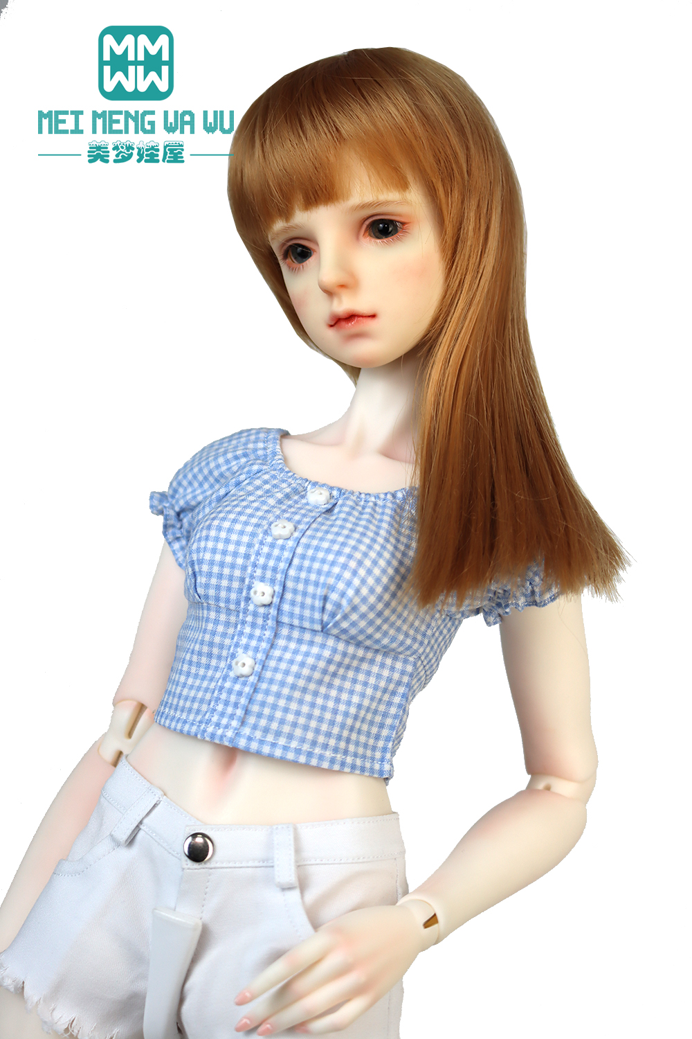 Se adapta a muñecas BJD SD DD de 58-60cm, 1/3, ropa, juguetes, muñeca articulada, camisa a cuadros, jeans, para niña