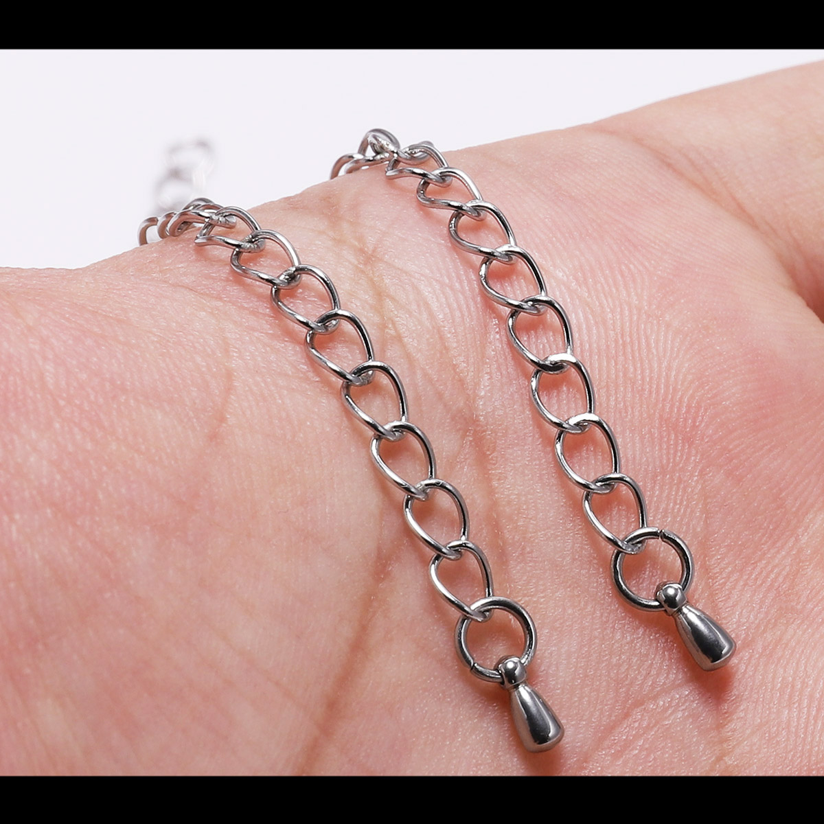 10 Teile/los 50/70mm Edelstahl Erweiterte Verlängerung Ketten Schwanz Verlängerung Kette für DIY Armbinde Schmuck Machen Zubehör
