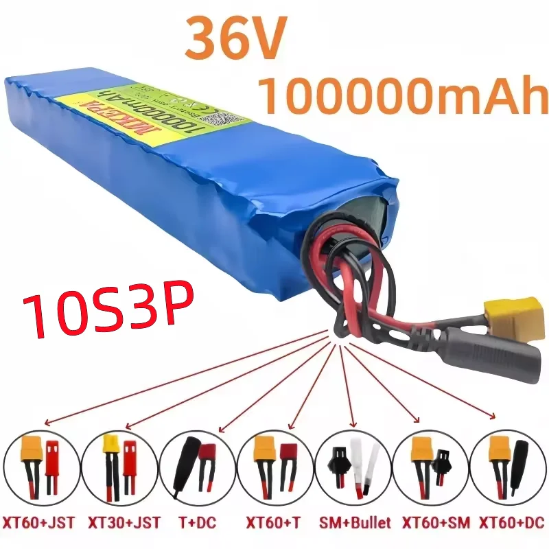 10S 3P 36V 100000Mah 18650 Oplaadbare Lithium Batterij Gemodificeerde Fiets Scooter Elektrische Auto Met Etc