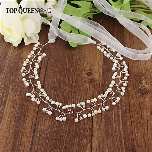 Topqueen SH47-S Bridal Riemen Handgemaakte Door Parels Wedding Sash Riem Voor De Bruid Bruiloft Accessoires Dunne Riemen Voor Night Jurk: off-white organza