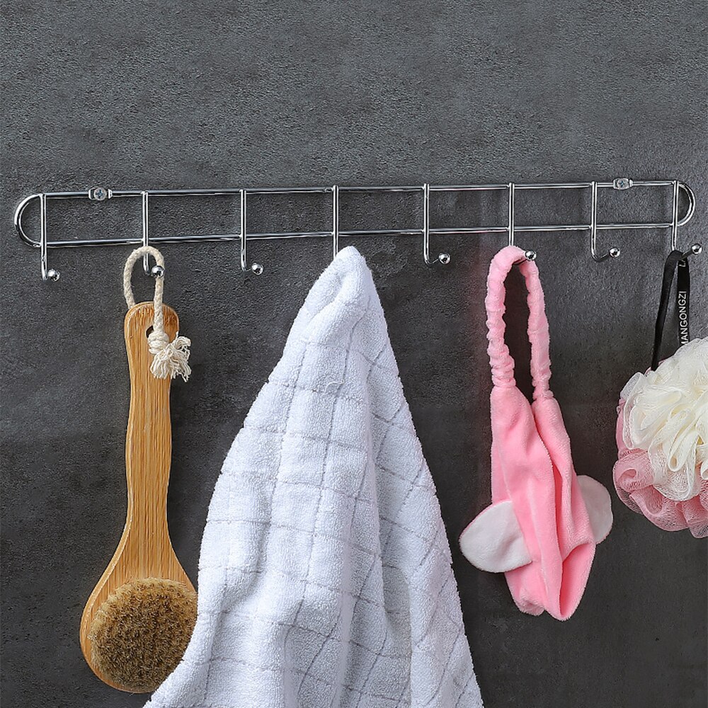 Over The Door 10 Hooks Home Bathroom Organizer Rack Clothes Coat Hat Towel Hanger Good Load-bearing Wrought Iron Material