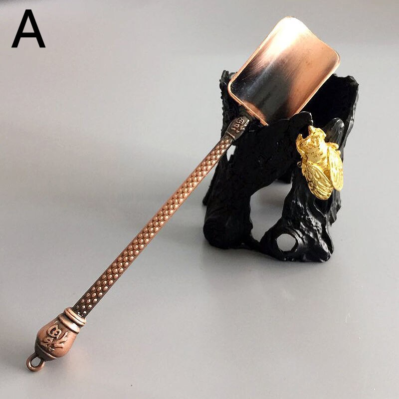 Retro Metal Tea Spoon Zinc Alloy Teaspoon Tea Set Bamboo Tea Shovel Tea Strainer Tea Ceremony Accessories Tool Tableware: 01