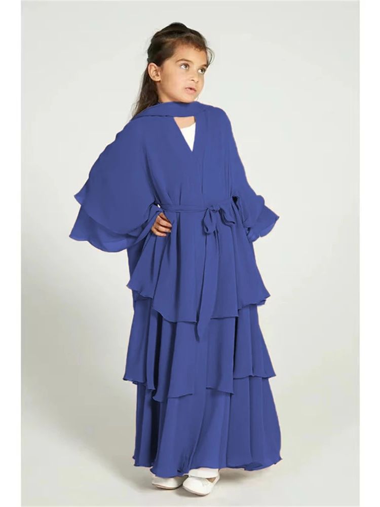 Ramadan Niqab Khimar Chiffon freundlicher Muslim Abaya Dubai Truthahn Islam Kleid Gebets kleidung für Frauen Kebaya Kleid Femme Musulmane: L / Gold