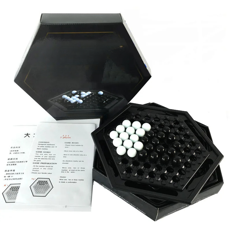 Juegos de mesa Hexagon Reversi juego de mesa familiar desarrollo intelectual de escritorio hogar juego de estrategia de mármol para niños