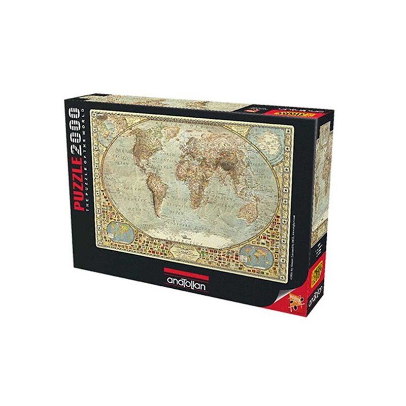 Anatolsk 2000 -delt verdenskortspuslespil 2000 brikker