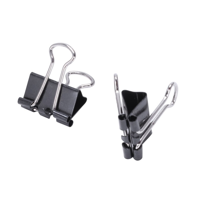 Metal spring Binders Clip for Paper document Office stationery paper clips 15mm 48pieces Black