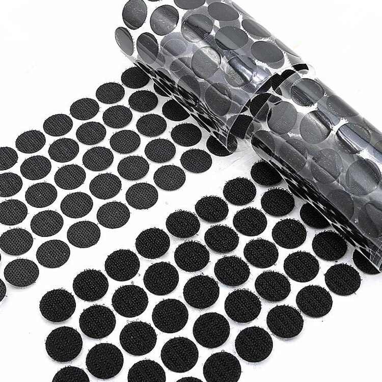 100Pairs/Black And White Round Double-Sided Velcro Tape, DIY Small Tear Self-Adhesive Tape, With Self-Adhesive Label: 30mm black 100pairs