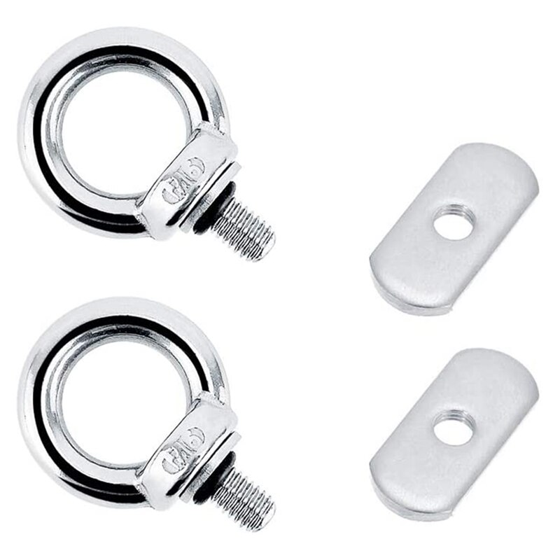 ELOS-4Pack Stainless Steel Kayak Track Mount Tie Down Eyelet Rail Accessory for Kayak Canoe Boat