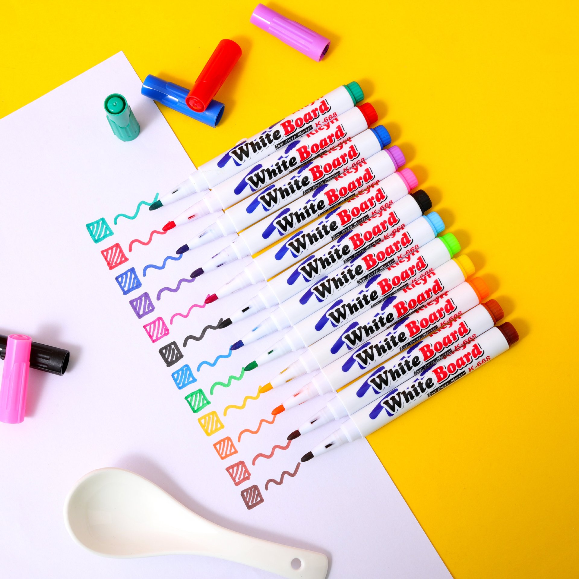 8/12 kleuren magisch water drijvende student schilderborstel whiteboard markers pen schorsing kinderen educatief schilderpen speelgoed