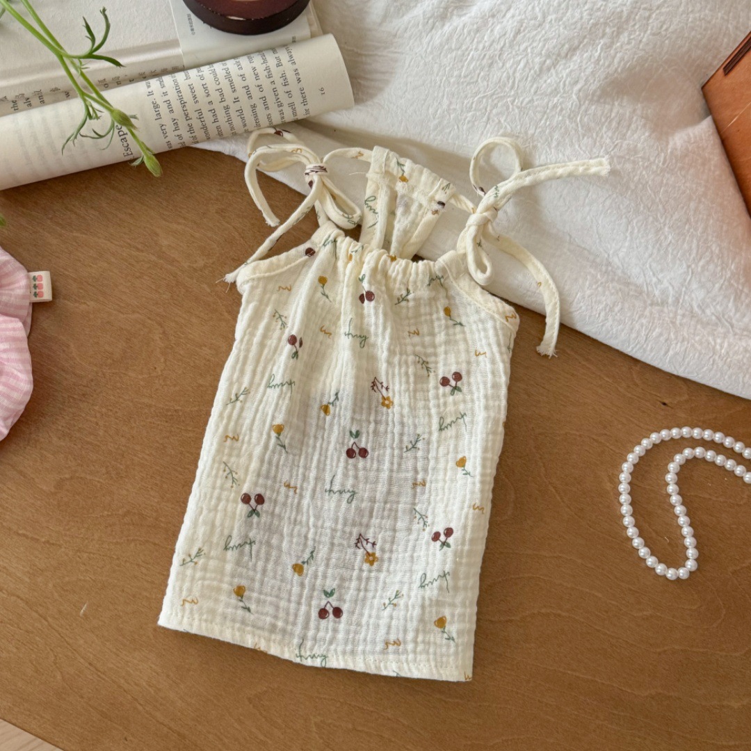 Gilet respirant pour animaux de compagnie, pyjama Camisole, robe à cordon de serrage, vêtements pour petits chiens, chat, printemps et été, vêtements pour chiots pour petits chiens: S / green