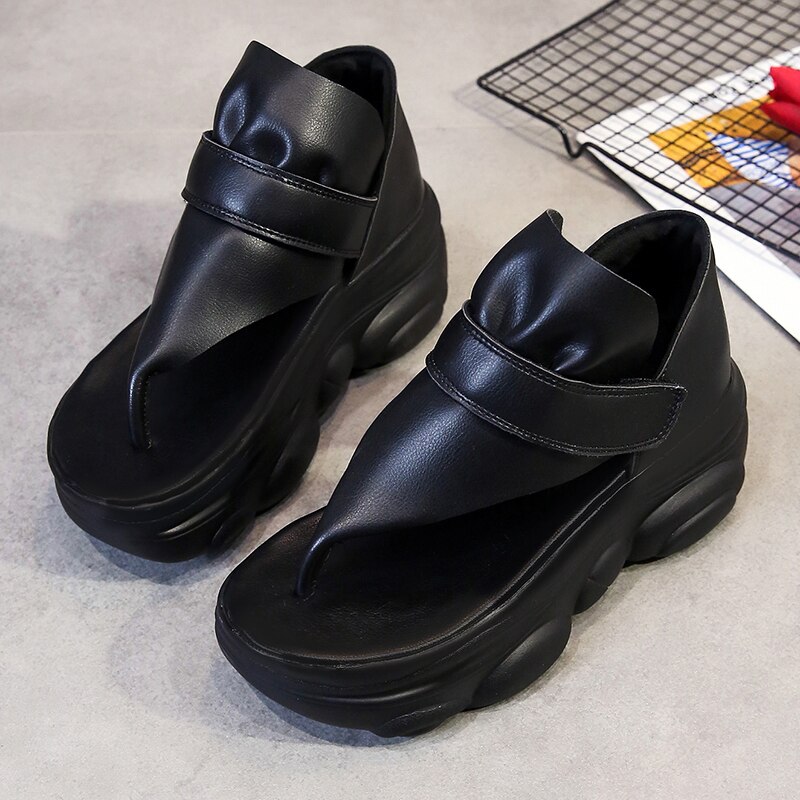 dame sandaler damesko dame sommer kile komfortable sandaler dame slip-på sandaler dame sandalier: Svart / 39
