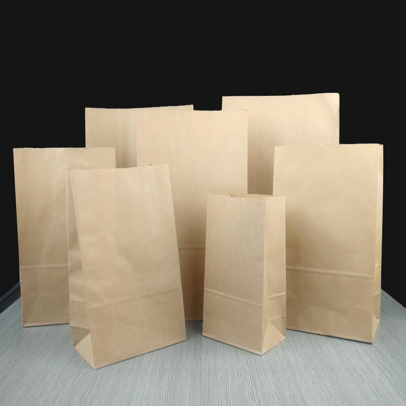 Kraft Papier Taschen 50 teile/los Stand hoch recyceln taschen Art Party Geburtstag Lebensmittel Papier Kraft Dichtung Verpackung Behandeln Tasche liefert