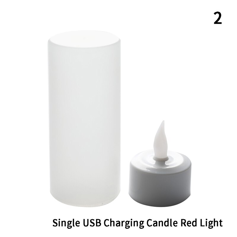 Candela ricaricabile senza fiamma ricaricabile a LED con luce di ricarica USB con USB, candele a batteria ricaricabile senza fiamma: 2