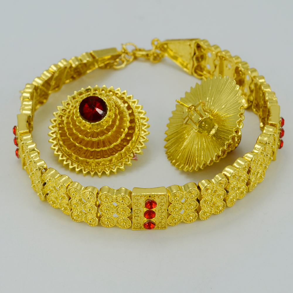 Anniyo-ensembles de bijoux éthiopiens, collier, Chokers, collier/chaîne frontale, boucles d'oreilles, bracelet, épingle à cheveux, anneau, Habesha, de mariage #028706