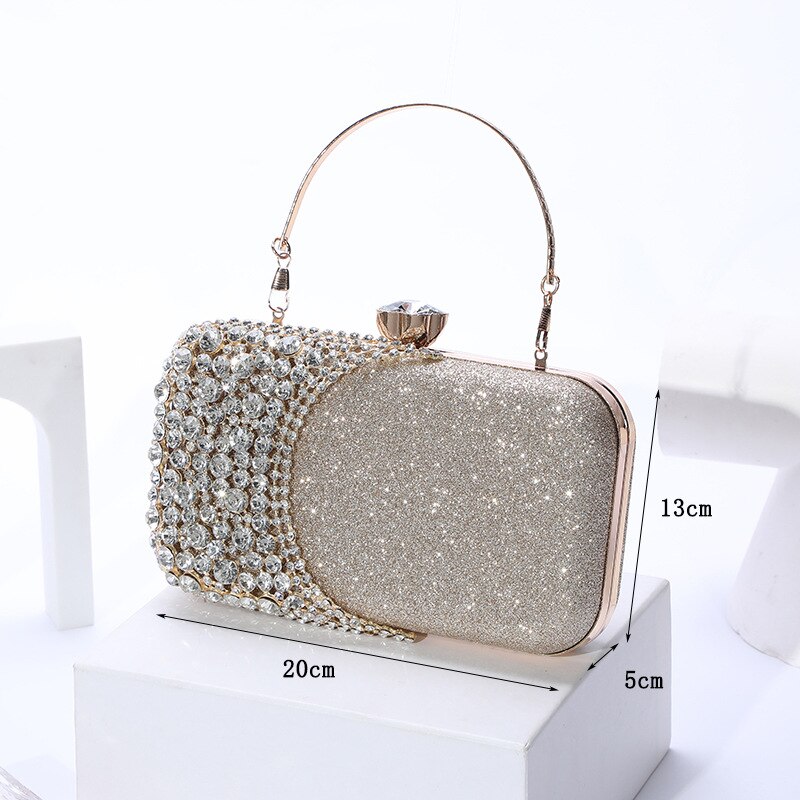 Women Diamond Evening Clutch Bags Bling Patchwork Banquet Wallets Wedding Dinner Bags MN