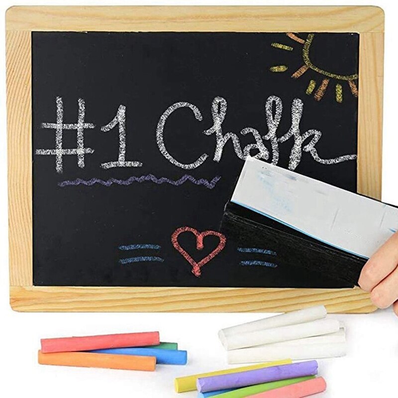 100Pcs Mixed Colour & White Chalk Sticks Pack Kids Playground School Art Learning