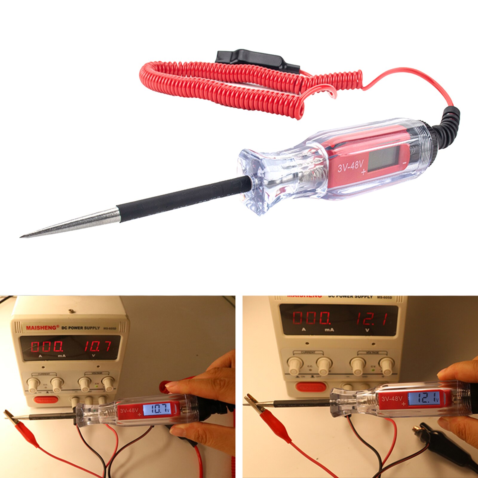 Universal 3-48V Digital Power Probe Multi Function Voltage Circuit Test Pen Electroscope Automotive Scanner