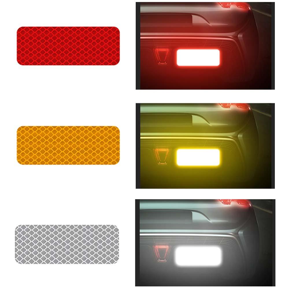 2/4Pcs Reflective Sticker Traffic Safety Warning Mark Car Reflective Strip Tape Luminous Car-styling Bumper Decals Auto Decor