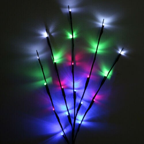 Nyeste led pil kunstige planter gren lampe blomsterlys 20 pærer hjemme julefest haveindretning: Multi
