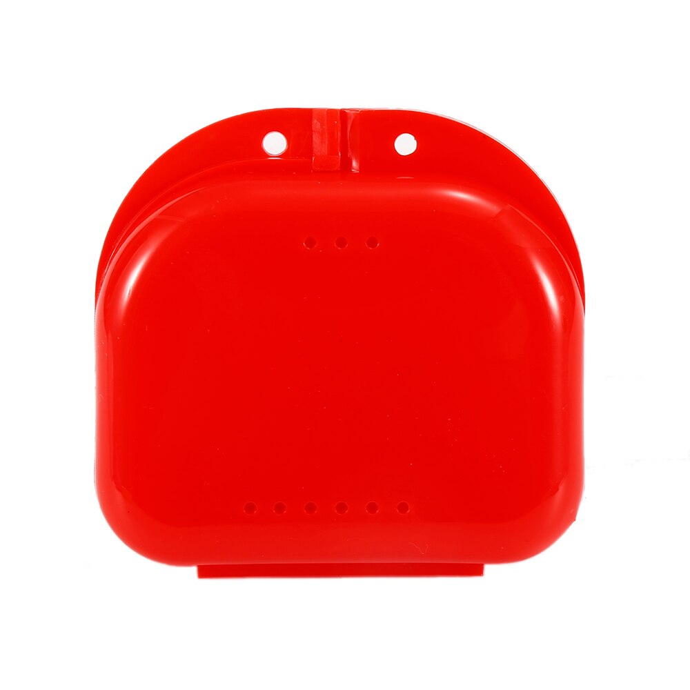 Valse Tanden Gebitsbeschermer Guard Opbergdoos Sanitaire Retainer Container Draagbare Mini Kunstgebit Bretels Plastic Case Organizer TXTB1: Rood