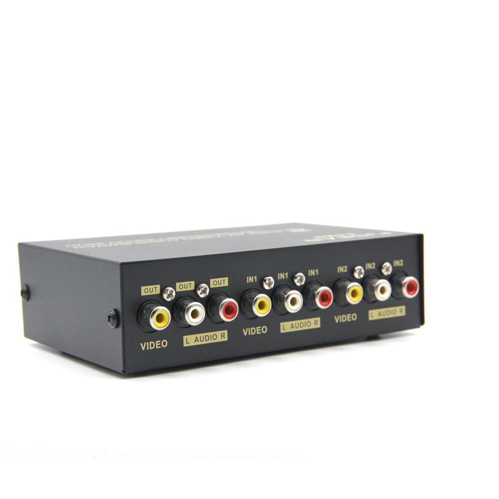 AV Switch Box 2 in 1 out AV Audio Video Signal Composite for HDTV LCD DVD 3 RCA Switcher 2 to 1 Selector not Splitte