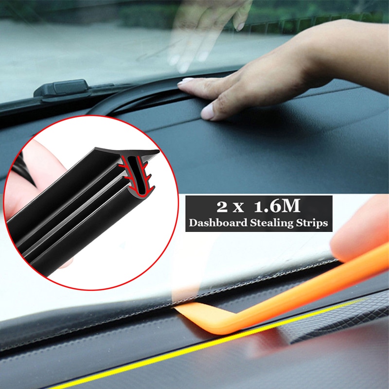 2 X Car Push Seal Strip Dashboard Windshield Engine Noise Insulation Rubber Tool