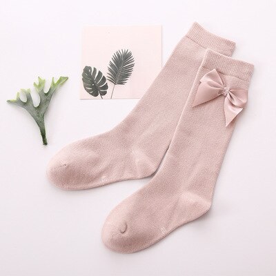 Baby Spullen Baby Meisje Sokken Knie Hoge Sokken Prinses voor Meisje Zoete Leuke Lange Buis Candy Kleur Bows Been Warmer 2-8Years: Roze / 3 to 5Years